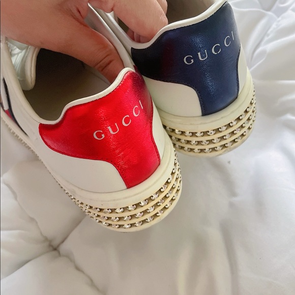 SWAROVSKI💎authentic GUCCI platform diamond laced sneaker - Picture 3 of 6